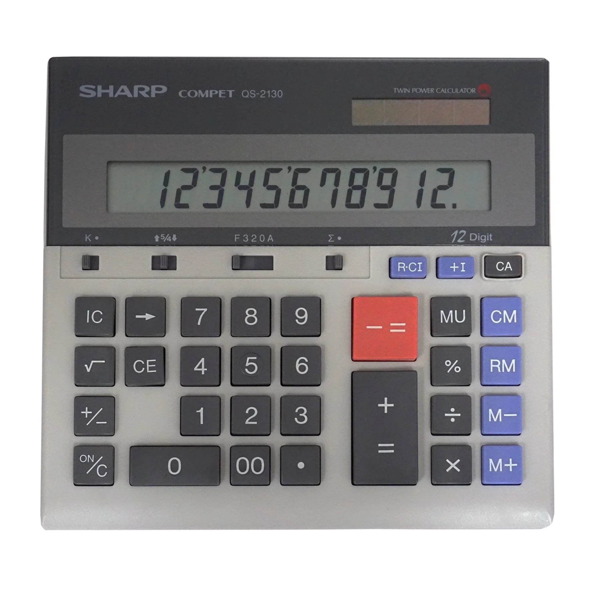 Sharp 12-Digit Commercial Desktop Calculator with Kickstand and Extra-Wide Keyboard