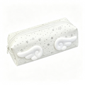 Cute Angel Wings Pencil Case Large Capacity Star Print Pen Pouch Girls School Stationery Bag 3 Colors