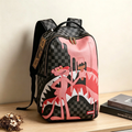 Sprayground Pink Panther Shark Backpack Checkerboard Waterproof Laptop School Travel Bag
