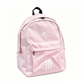 Light Pink Classic Backpack White Logo Lightweight Student Travel Laptop Daypack