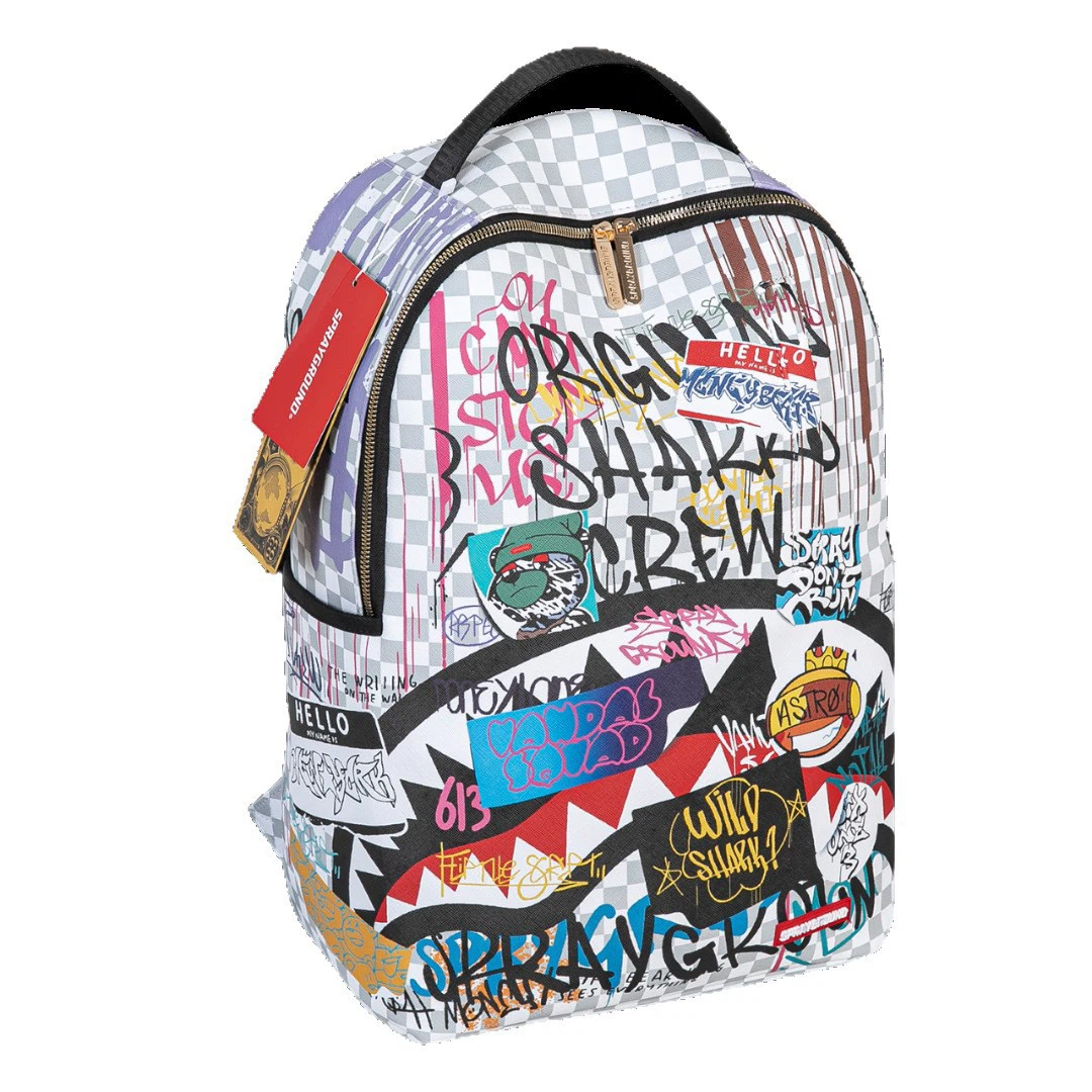 Sprayground Graffiti Shark Crew Backpack Street Art Waterproof Laptop School Travel Bag