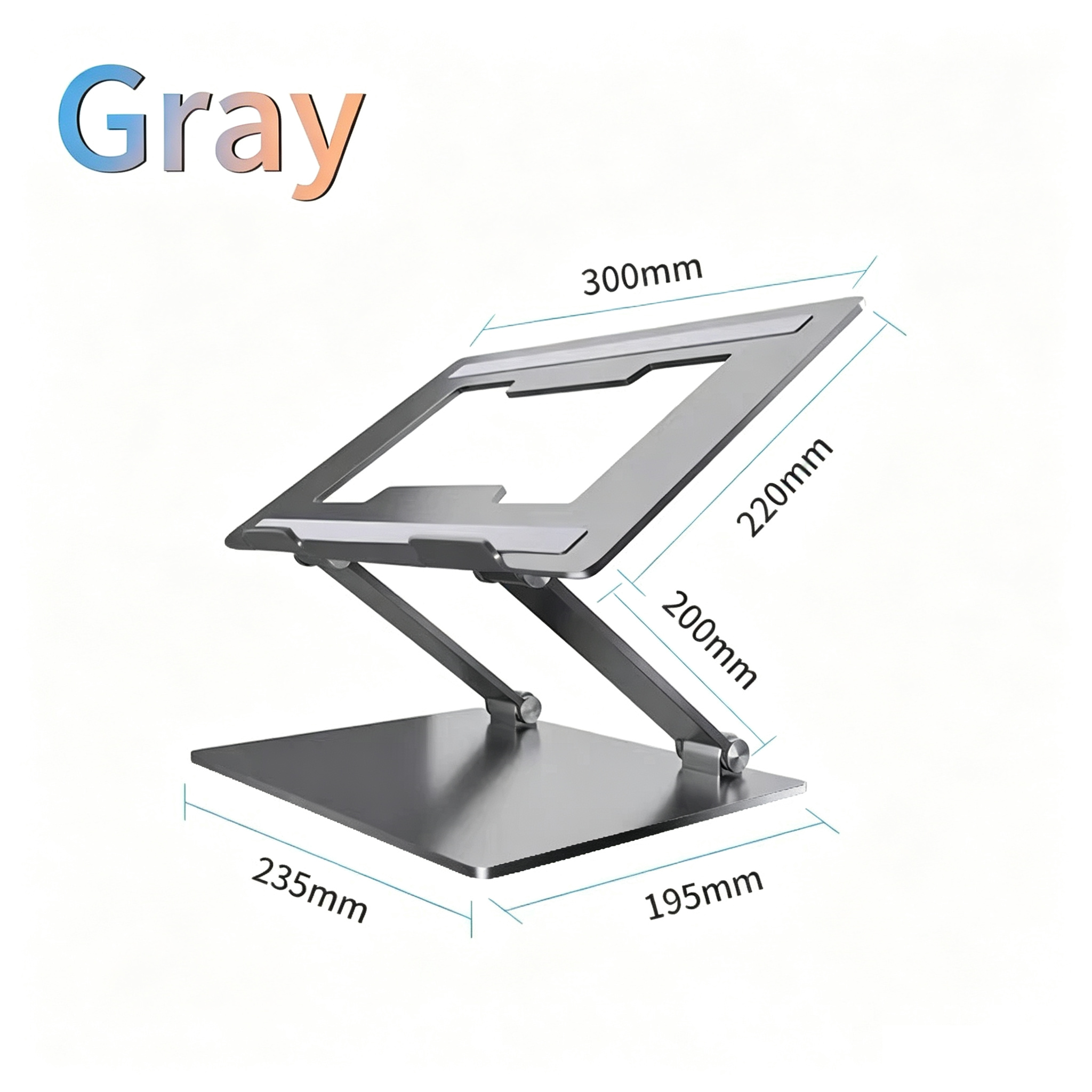Dual‑Shaft Adjustable Aluminum Laptop Riser Stand, Supports Laptop & Tablet