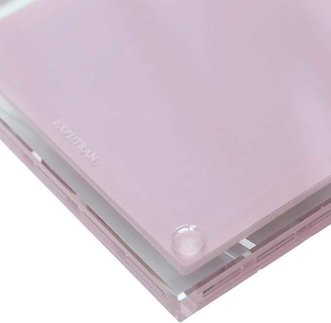 Acrylic Calculator with Stand, Battery and Solar Hybrid Powered Basic Calculator 12-Digit LCD Display,Home Office Desktop Accessories(Pink)