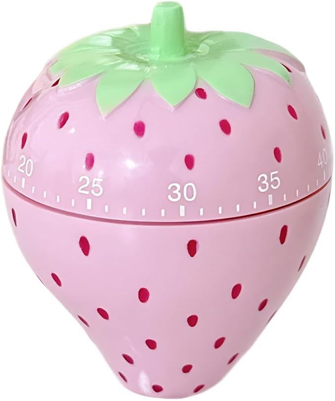Cute Strawberry Shape 360 Degree Rotating Kitchen Cooking Timer Kitchen Craft Mechanical Wind Up 60 Minutes Timer