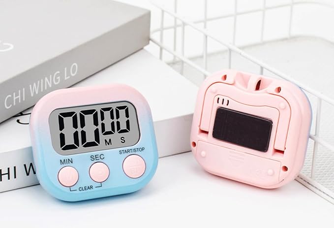 4 Pack Digital Timers, Timer for Kids, Magnetic Back and ON/Off Switch, Minute Second Count Up Countdown Kitchen Timers, Suitable for Cooking, Classroom, Teacher, Exercise, Game, Oven (Gradient Color)