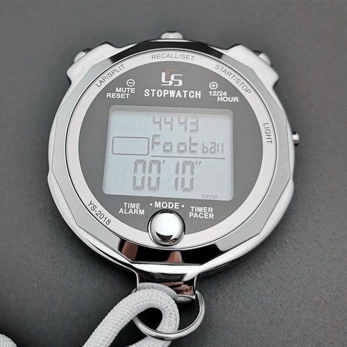 Stopwatch Timer with Back Light Digital Stop Watch 0.001second Timing, Metal 100 Lap Memory,Large dispaly Alarm Clock for Coach Sports Running Marathon Competition