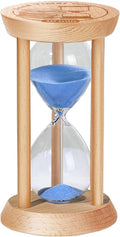 3 Minute Sand Timer, 3 Min Wooden Hourglass, Wood Mini Sand Clock, Three Minute Sandglass, Reloj De Arena, Small Hour Glass for Toothbrush Timer, Kitchen, Desk Decor, Work, Game, Gift, Blue