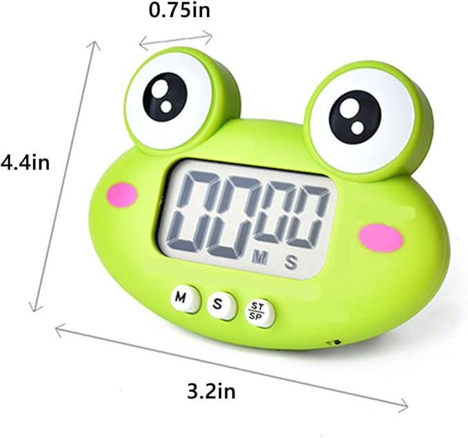 Kitchen Timer, Cute Cartoon Animal Countdown Timer, Digital Cooking with Magnetic, LCD Large-Screen Visual Clock, Hangable Alarm Clock with Stand，for Cooking Bake Sport Game (Timer-QW)