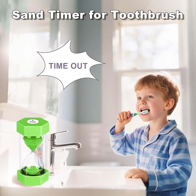 Hourglass 45 Minute Sand Timer, Green Plastic Sand Clock 45 Min, Colorful Hour Glass Sandglass for Classroom Gmaes Home Office Decor (Green)