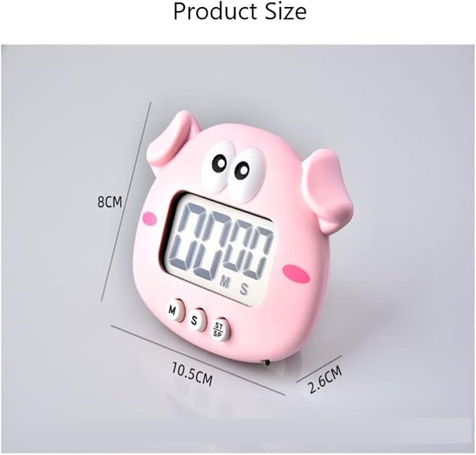 Kitchen Timer, Cute Cartoon Animal Countdown Timer, Digital Cooking Timer with Magnetic, LCD Large-Screen Visual Clock, Hangable Alarm Clock with Stand，for Cooking Bake Sport Game (Timer-XZ)