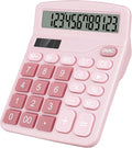 Desktop Calculator, Pink Calculator Big Buttons, 12-Digits Large LCD Display, Solar and AA Battery Dual Power, Desk Calculators for Office Home School Business Class (Pink) | Large LCD Display, Solar and AA Battery Dual Power, Desk Calculators for Offi...