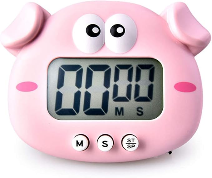 Kitchen Timer, Cute Cartoon Animal Countdown Timer, Digital Cooking Timer with Magnetic, LCD Large-Screen Visual Clock, Hangable Alarm Clock with Stand，for Cooking Bake Sport Game (Timer-XZ)