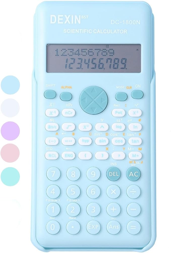 Scientific Calculators for Students, 240 Functions 2-Line Standard Scientific Calculator, Cute School Office Supplies，Math Calculator for School (Blue)