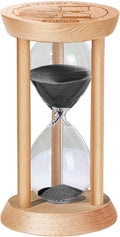 25 Minute Hourglass, 25 Min Wooden Sand Timer, Wood Sand Watch, Five Minute Mini Hour Glass, Reloj De Arena, Small Sandglass for Toothbrush Timer, Cooking, Decorative, Work, Game, Gift, Black