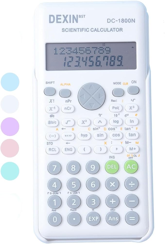 Scientific Calculators for Students, 240 Functions 2-Line Standard Scientific Calculator, Cute School Office Supplies，Math Calculator for School (White)