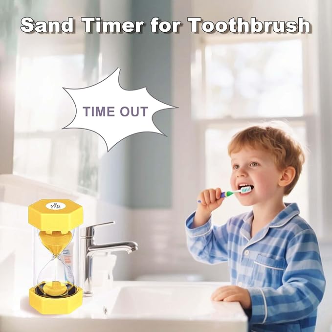 30 Minute Hourglass Sand Timer, Unbreakable Hexagon Sand Clock 30 Min, Reloj De Arena 30 Minutos,Plastic Yellow Hour Glass Sandglass for Classroom Games(Yellow)