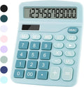 Office Desk Calculator, Cute Calculator for Kids, Basic Calculators Desktop, Dual Power Simple Financial Calculator with Big Button Large Display for Office Home and School (Blue)