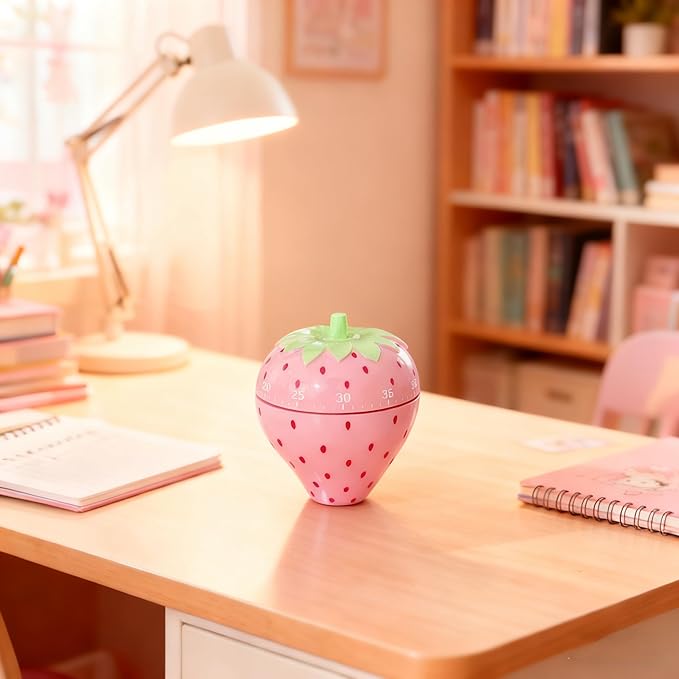 Cute Strawberry Shape 360 Degree Rotating Kitchen Cooking Timer Kitchen Craft Mechanical Wind Up 60 Minutes Timer