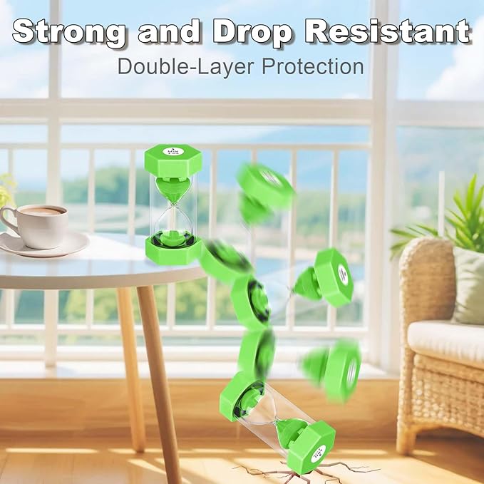 Hourglass 45 Minute Sand Timer, Green Plastic Sand Clock 45 Min, Colorful Hour Glass Sandglass for Classroom Gmaes Home Office Decor (Green)