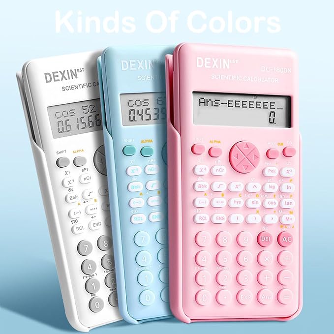 Scientific Calculators for Students, 240 Functions 2-Line Standard Scientific Calculator, Cute School Office Supplies，Math Calculator for School (White)