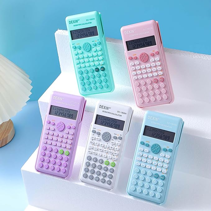 Scientific Calculators for Students, 240 Functions 2-Line Standard Scientific Calculator, Cute School Office Supplies，Math Calculator for School (White)