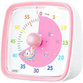 Yunbaoit Visual Timer with Night Light, 60-Minute Unicorn Countdown Timer for Kids and Adults, Time Management Tool for Home, School, Kitchen, or Office (Pink)