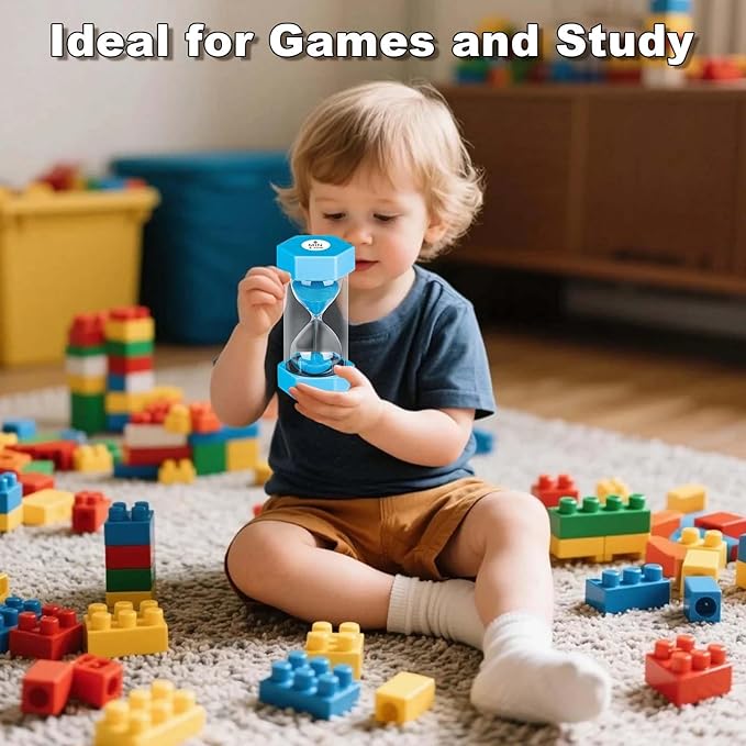 Sand Timer 60 Minutes, Unbreakable Plastic 60 Min Sand Clock, Reloj De Arena 60 Minutos, Colorful Hour Glass Sandglass Watch for Classroom Games Kitchen (Blue)
