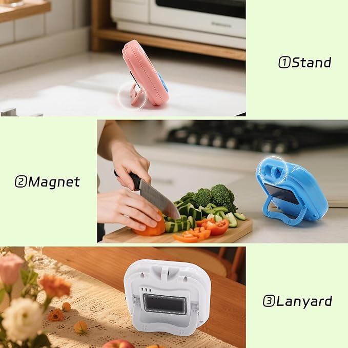 4 Pack Multi-Function Electronic Timer - Kitchen Timer,Magnetic Digital Timers,Big LCD Display, ON/Off Switch,Extensively Use in Cooking,Gym, Meeting, Classroom,Kitchen,Study,Work,Outdoor Activities
