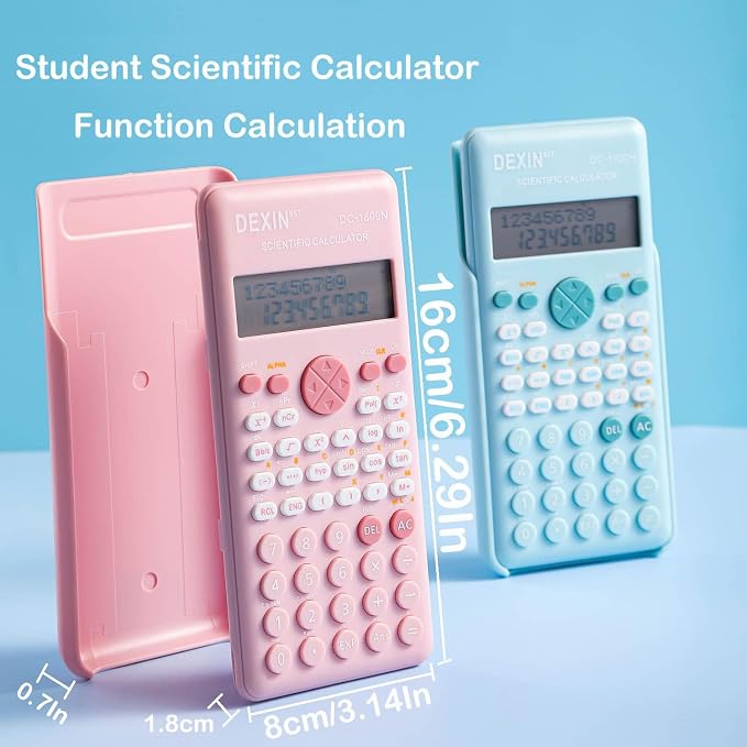 Scientific Calculators for Students, 240 Functions 2-Line Standard Scientific Calculator, Cute School Office Supplies，Math Calculator for School (White)