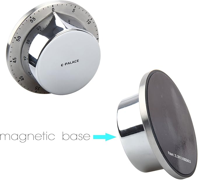 Kitchen Timer, 60 Minute Timer,Magnetic Loud Alarm,Mechanical Stainless Steel Cooking Timer (1pack)