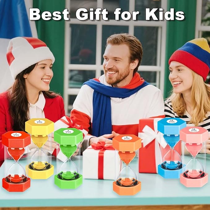 30 Minute Hourglass Sand Timer, Unbreakable Hexagon Sand Clock 30 Min, Reloj De Arena 30 Minutos,Plastic Colorful Hour Glass Sandglass for Classroom Games(Orange)