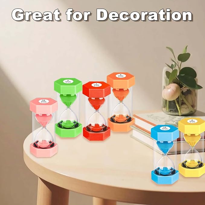 20 Minute Hourglass Sand Timer, Plastic Hexagon Hourglass Sand Clock 20 Min, Reloj De Arena 20 Minutos,Unbreakable Green Hour Glass Sandglass for Classroom Games Kitchen (Red)