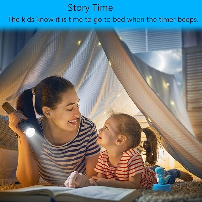 Timers, Classroom Timer for Kids, Kitchen Timer for Cooking, Desk Time Tracker, Small Mechanical Timer for Study, Workout, Shower, Baking Countdown (Blue Dinosaur)