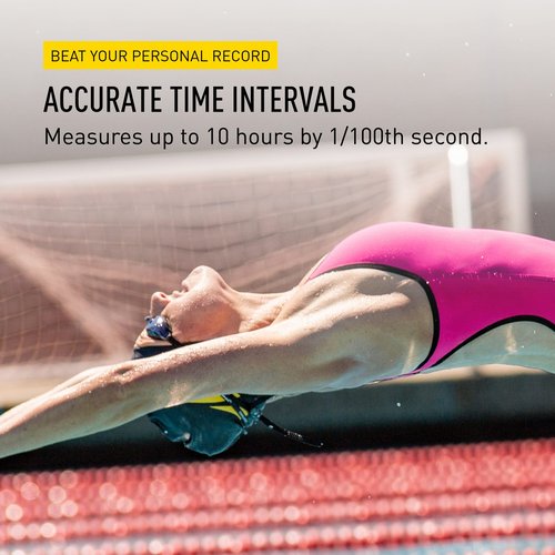 FINIS Waterproof Stopwatch for Swim Training - 300 Split Memory - Stroke Rate Mode - Easy-Read Display - Black
