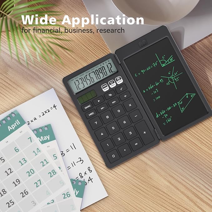 Desk Calculator with Erasable LCD Notepad Calculators ROATEE Desktop Basic Calculators for Middle School Cute Pocket Simple Calculator Office Desk Accessories Supplies Home Office Essential Big Button