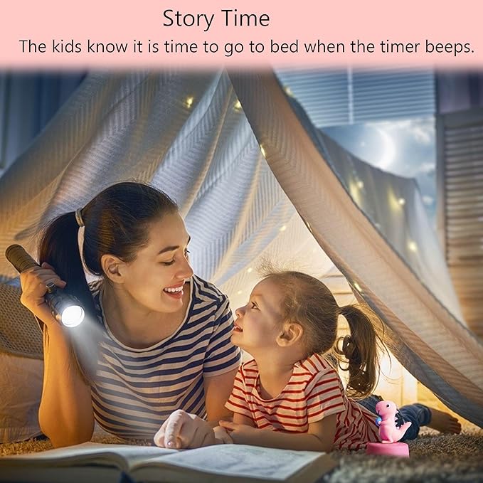 Timers, Classroom Timer for Kids, Kitchen Timer for Cooking, Desk Time Tracker, Small Mechanical Timer for Study, Workout, Shower, Baking Countdown (Pink Dinosaur)