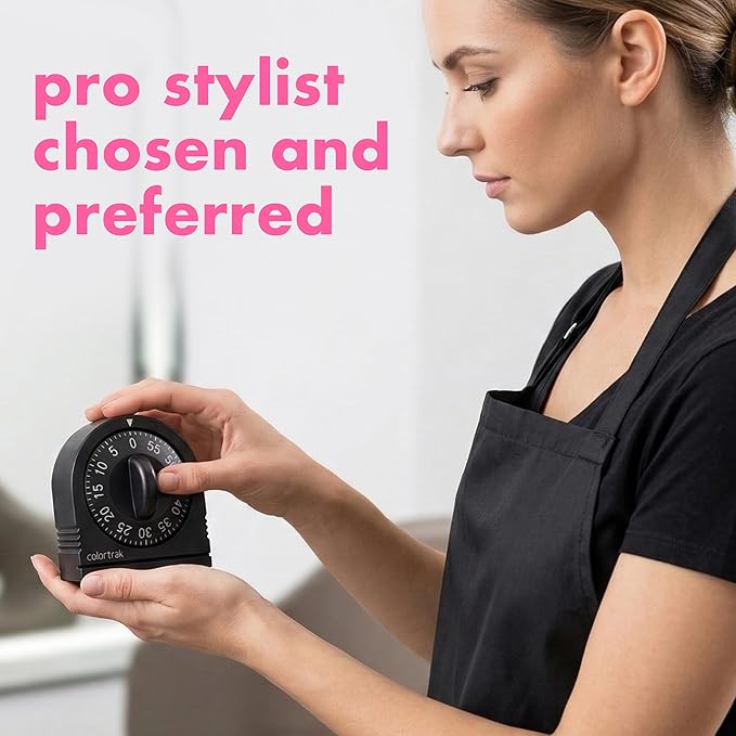 60 Minute Wind Up Timer, Visual Mechanical Timer, from 0 to 60 Minutes, for Kitchen, Hair Color Processing, Tanning Time, Kids' Home and Classroom Activities or Timeouts, Black