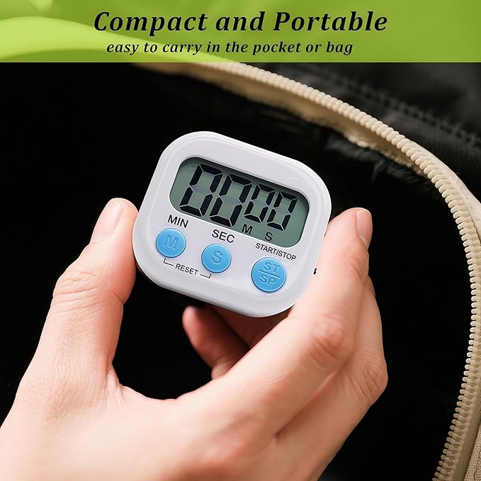 16 Pack Multi-Function Electronic Timer - Kitchen Timer,Magnetic Digital Timers,Big LCD Display, ON/Off Switch,Extensively Use in Cooking,Gym, Meeting, Classroom,Kitchen,Study,Work,Outdoor Activities