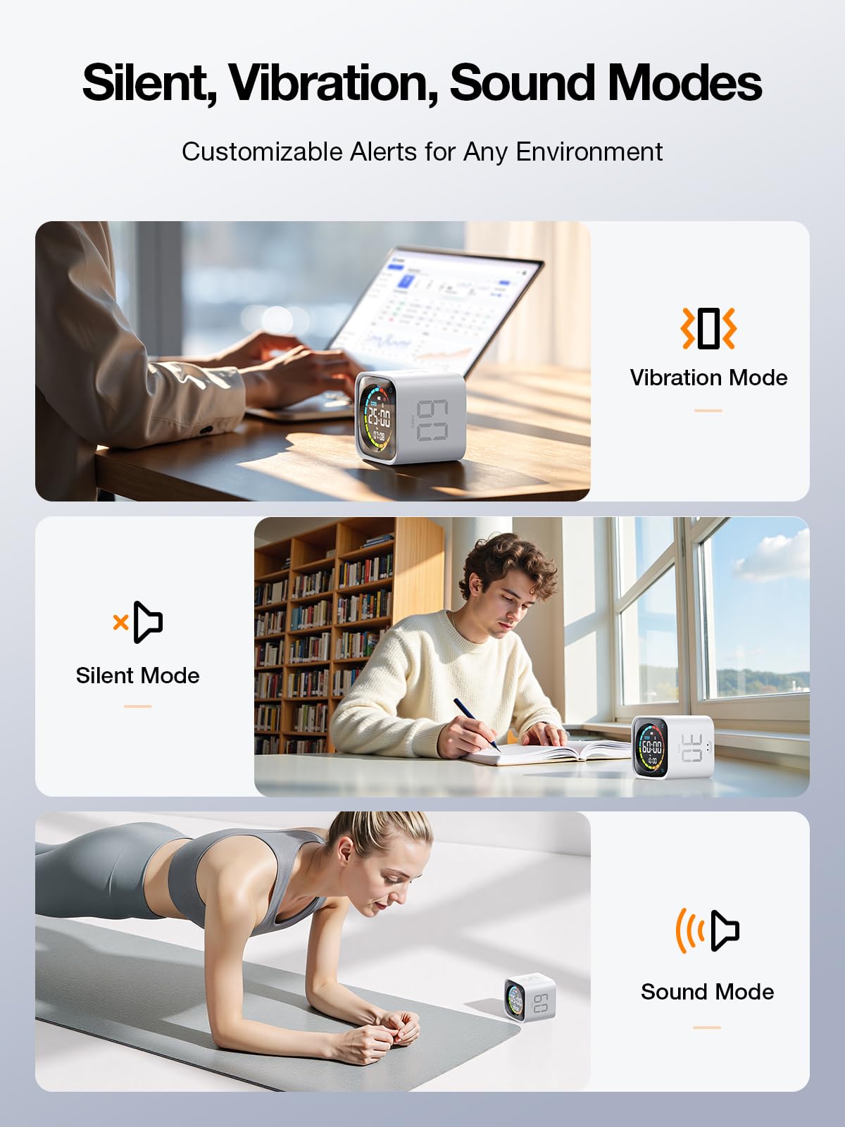 Pomodoro Timer Cube – Smart Focus Timer with Presets, Custom Countdown & Silent Vibration Alerts for Productivity